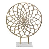 ESCULTURA DECORATIVA MANDALA EM ALUMINIO E MARMORE 48cm