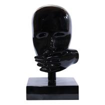 Escultura Decorativa Mascara Rosto Silêncio Preto G07 - Gran Belo Escultura Decorativa Mascara Rosto Silêncio Preto G07 - Gran Belo