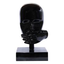 Escultura Decorativa Mascara Rosto Silêncio Preto G07 - Gran Belo Escultura Decorativa Mascara Rosto Silêncio Preto G07 - Gran Belo