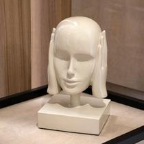 Escultura Decorativa Máscara Rosto Surdo Nude em Cerâmica 25cm B02 - D'Rossi Escultura Decorativa Máscara Rosto Surdo Nude em Cerâmica 25cm B02 - D'Rossi