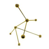 Escultura Decorativa Moleculas Maior Dourado Impecavel Luxo