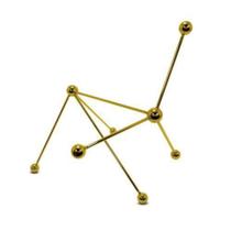 Escultura Decorativa Moleculas Medio Dourado Impecavel luxo