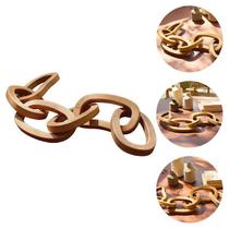 Escultura Decorativa Multiuso Enfeite Aparador Corrente Em Madeira De Luxo