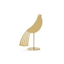 Escultura Decorativa Pássaro Dourado em Metal 18X6,5cm Mart