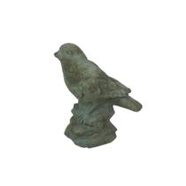 Escultura Decorativa Pássaro Rústico em Cimento Cinza 16cm WB3013 BTC