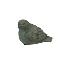 Escultura Decorativa Pássaro Rústico em Cimento Cinza 8cm WB3014 BTC