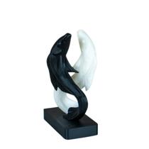 Escultura Decorativa Peixe Ying-Yang Design Moderno e Elegante