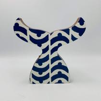Escultura Decorativa Rabo de Baleia em MDF com Pintura Azul 18cm Escultura Decorativa Rabo de Baleia em MDF com Pintura Azul 18cm