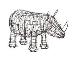Escultura Decorativa Rinoceronte Em Metal Enfeite Decoração