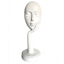 Escultura Decorativa Rosto em Resina Branca 27,5cm NA3008 BTC