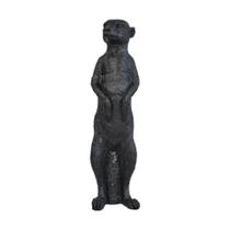 Escultura Decorativa Suricato em Poliresina Preto Mart 30cm