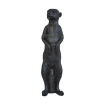 Escultura Decorativa Suricato em Poliresina Preto Mart 30cm