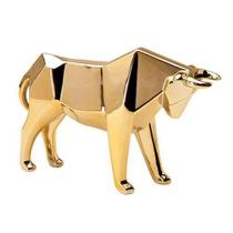 Escultura decorativa touro dourado em ceramica - Mart Escultura decorativa touro dourado em ceramica - Mart