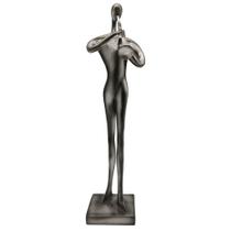 Escultura Decorativa Tropentista em Resina Cromado 36cm NA0849 BTC