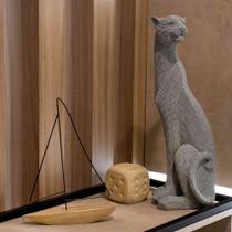 Escultura Decorativo Pantera Em Poliresina Cinza 52x19x17 cm M02 - D'Rossi Escultura Decorativo Pantera Em Poliresina Cinza 52x19x17 cm M02 - D'Rossi