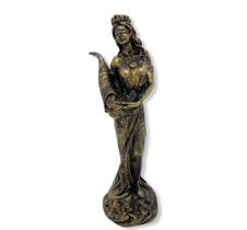 Escultura Deusa Da Fortuna 18 cm Dourada envelhecida em resina- Riquesa - Lua Mistica