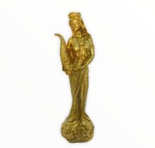 Escultura Deusa Fortuna 18 cm Dourada e Prata Brilhante Escultura Deusa Fortuna 18 cm Dourada e Prata Brilhante
