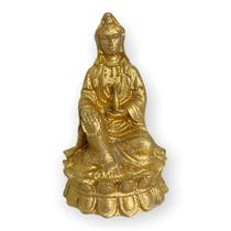 Escultura Deusa Kuanin Dourada 7 cm em resina - Lua Mistica