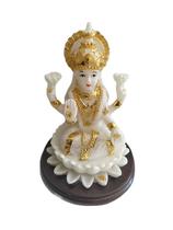 escultura deusa lakshmi 10cm branco e dourado