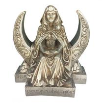 Escultura Deusa Lua 20 cm Pintada Cor Prata Resina Escultura Deusa Lua 20 cm Pintada Cor Prata Resina