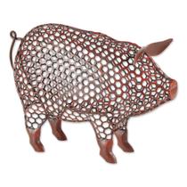Escultura DII Coleção Chicken Wire Farm Animal Pig Escultura DII Coleção Chicken Wire Farm Animal Pig