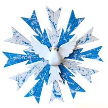 Escultura Divino Espírito Santo Resplendor Artesanal Grande Pintado Escultura Divino Espírito Santo Resplendor Artesanal Grande Pintado