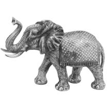 Escultura Elefante 70cm Poliresina Prateado Luxo Escultura Elefante 70cm Poliresina Prateado Luxo