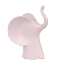 Escultura Elefante Cinza 13x30Cm Cerâmica