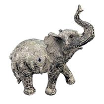 Escultura Elefante Cinza Decorativo - 22x19cm - Escultura Decorativa Luxuosa de Inspiração Clássica - Design Exclusivo!