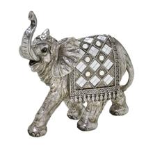 Escultura elefante decorativo prata