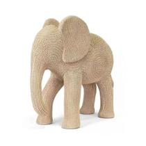 Escultura Elefante em Poliresina Bege 23,5cm