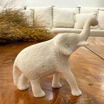 Escultura Elefante Indiano De Pó De Mármore 12Cm Escultura Elefante Indiano De Pó De Mármore 12Cm