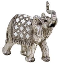 Escultura Elefante Indiano Estátua Decoração Hindu Prateado