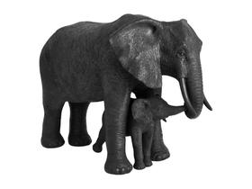 Escultura Elefante Mãe Filho Enfeite Em Poliresina Decoração Rica Em Detalhes Resistente Decorativo