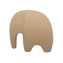 Escultura Elefante Minimalista em Cerâmica Fosca Decorativa - Bege