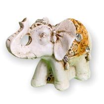 Escultura elefante patinado em resina 7 cm - Sorte - Lua Mistica