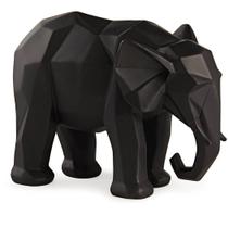 Escultura Elefante Poliresina Preto 15X11X20Cm - Mart 13262