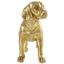 Escultura em poliresina dourada Cachorro Beagle 12x14,2x6 Escultura em poliresina dourada Cachorro Beagle 12x14,2x6