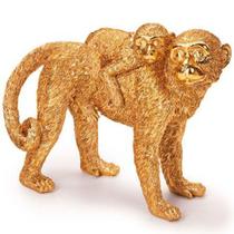 Escultura em poliresina macaco dourado 23x17 cm - MART