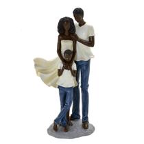 Escultura em resina familia decorativa negra com menino Escultura em resina familia decorativa negra com menino