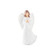 Escultura em resina, figura de anjo abençoado, mãos rezando, 14 cm