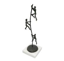 Escultura Enfeite Crianças Brincando com Base Luxo