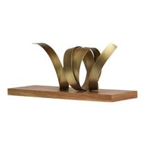 Escultura Enfeite Decorativo Abstrato Em Metal Com Base Em MDF Design Contemporâneo Escultura Enfeite Decorativo Abstrato Em Metal Com Base Em MDF Design Contemporâneo