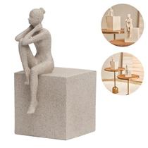 Escultura Enfeite Decorativo Mulher Sentada Em Poliresina Design Rústico Escultura Enfeite Decorativo Mulher Sentada Em Poliresina Design Rústico