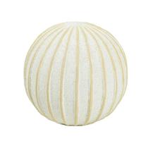 Escultura esfera branca e bege em ceramica decorativo 15cm