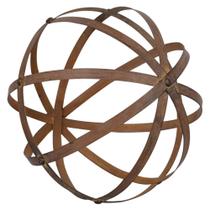 Escultura esfera decorativa em metal marrom g - BTC