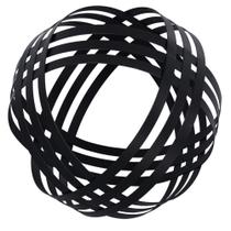 Escultura esfera decorativa em metal preto g - BTC