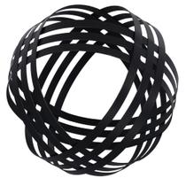 Escultura esfera decorativa em metal preto g Escultura esfera decorativa em metal preto g