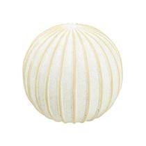 Escultura esfera em ceramica decorativo branco e creme 20cm