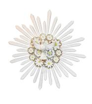 Escultura espirito santo com flores brancas decorativo